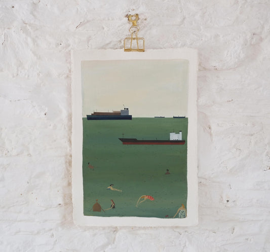 Oil Rigs Original Painting.