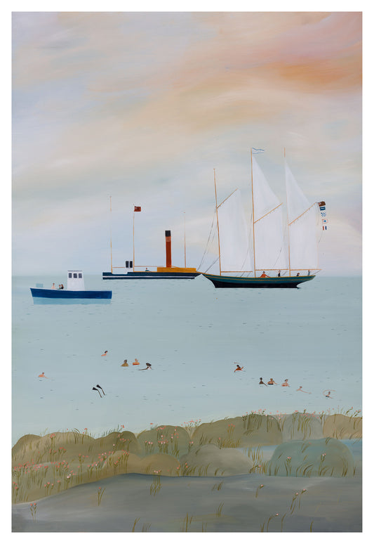 Sailing & Swimmers Print